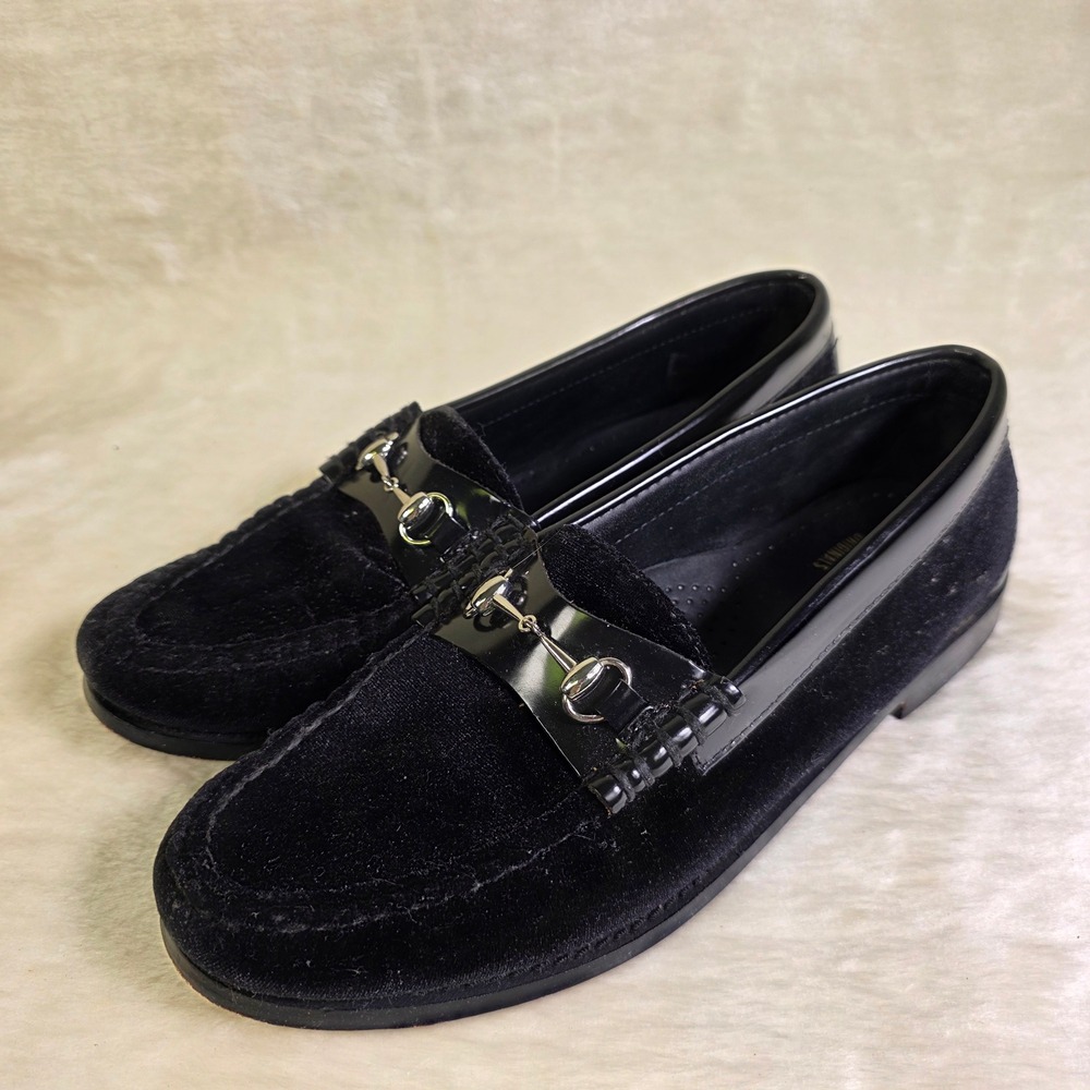 G.H. Bass Weejuns Lianna Velvet Bit Loafers Black Holiday Formal Women 8.5 M